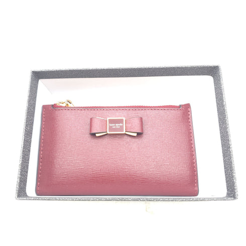 kate spade new york Morgan Bow Embellished Saffiano Leather Card Holder Autumnal
